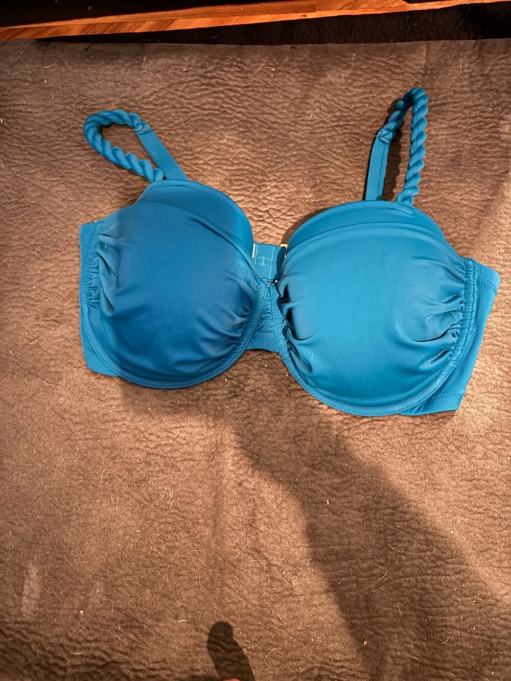 Shade & Shore Teal Swim Top with Nude Lining